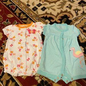 NEWBORN Baby Romper Set with Butterfly and Flamingo Designs